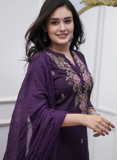 Women Viscose Rayon Kurti Pant Dupatta Set