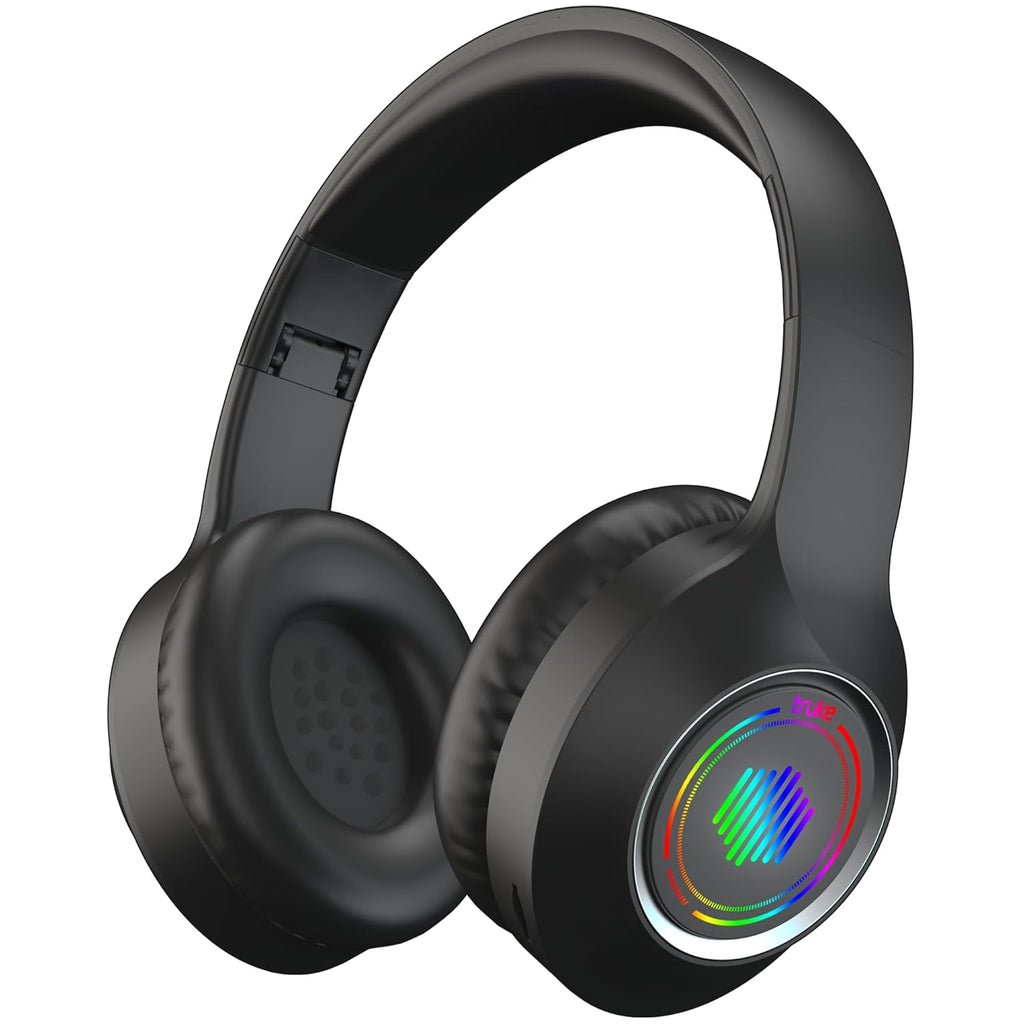 Newly Launched BTG 500 Over The Ear Gaming Headphone with 40mm Drivers, 10H of Playtime, Dual Pairing, Gaming Mode (50ms Latency) with RGB LEDs, TF Card with Volume Control, BT 5.4(Metal Black)