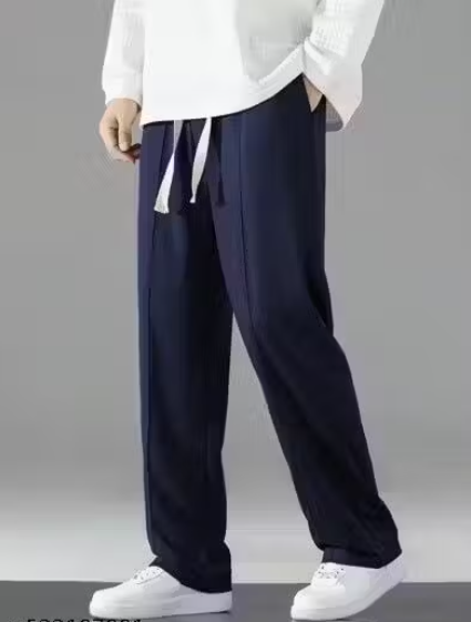 Men's Regular Fit Track Pants – Cotton Blend Joggers with Elastic Waistband & Pockets | Comfortable Activewear for Gym, Running & Casual Wear