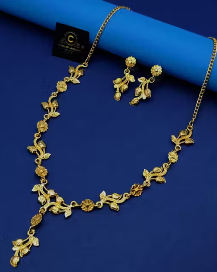 Fancy Gold Plated American Diamond Combo Necklace Chain