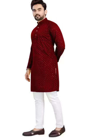 Men's Kurta pyjama Lackhnavi work