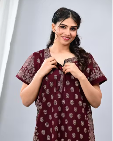 Women Premium quality cotton nighty , Cotton Nighty short sleeve, Printed maxi, Nightdress, Nighty, Maxi, Gown, Sleepwear, Ladies nighty