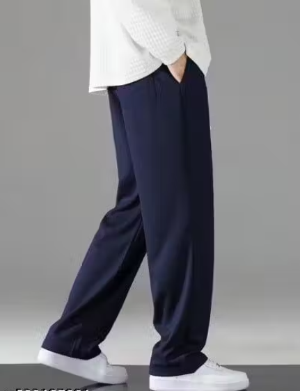 Men's Regular Fit Track Pants – Cotton Blend Joggers with Elastic Waistband & Pockets | Comfortable Activewear for Gym, Running & Casual Wear