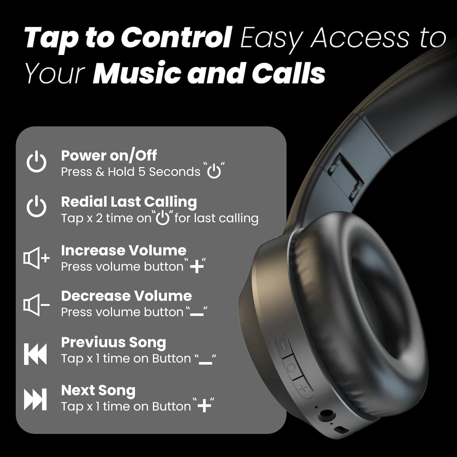 Newly Launched BTG 500 Over The Ear Gaming Headphone with 40mm Drivers, 10H of Playtime, Dual Pairing, Gaming Mode (50ms Latency) with RGB LEDs, TF Card with Volume Control, BT 5.4(Metal Black)