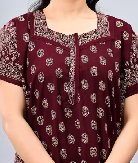 Women Premium quality cotton nighty , Cotton Nighty short sleeve, Printed maxi, Nightdress, Nighty, Maxi, Gown, Sleepwear, Ladies nighty