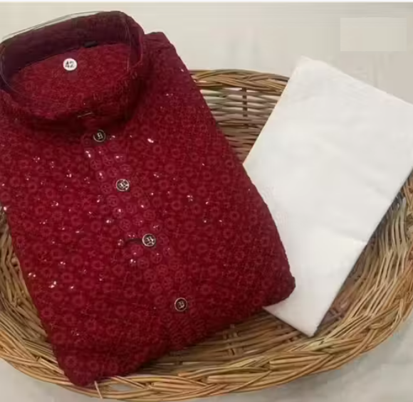 Men's Kurta pyjama Lackhnavi work