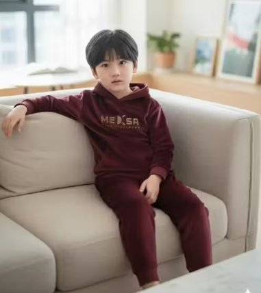 Kids Winter Co-ord Set | Unisex Warm Hoodie and Pants Set | Soft Velvet Fabric