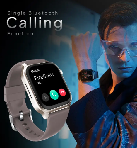 Fire-Boltt Rise Bluetooth Calling 47mm (1.85), Metal Bod & Rotating Crown, 123 Sports Smartwatch  (Cinnamon Slate Strap, Free Size)