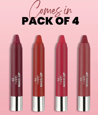 MARS Ultra Matte Lipstick Pack of 4  (Coffee Mix, 14.4 g)
