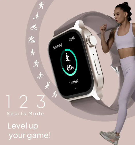 Fire-Boltt Rise Bluetooth Calling 47mm (1.85), Metal Bod & Rotating Crown, 123 Sports Smartwatch  (Cinnamon Slate Strap, Free Size)