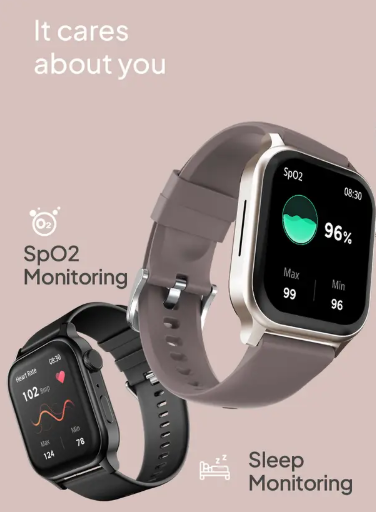 Fire-Boltt Rise Bluetooth Calling 47mm (1.85), Metal Bod & Rotating Crown, 123 Sports Smartwatch  (Cinnamon Slate Strap, Free Size)