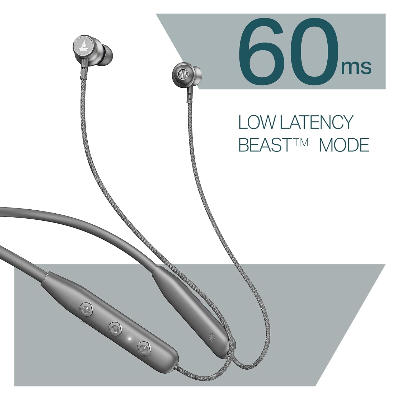 boAt 2025 Launch Rockerz 113, 40H Battery, Dual Pair, Fast Charge, ENx Tech, Stream Ad Free Music via App Support, Magnetic Buds, Bluetooth Neckband, Wireless with Mic in Ear Earphones (Ash Grey)