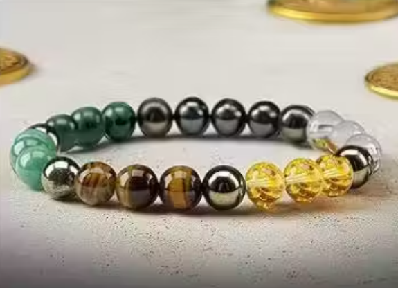 Dhan Yog Bracelet | Attracts Wealth & Financial Prosperity | Pyrite, Citrine, & Aventurine bracelet | Astrology Dhanyog Bracelet for Men & Women