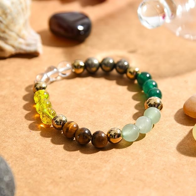Dhan Yog Bracelet | Attracts Wealth & Financial Prosperity | Pyrite, Citrine, & Aventurine bracelet | Astrology Dhanyog Bracelet for Men & Women