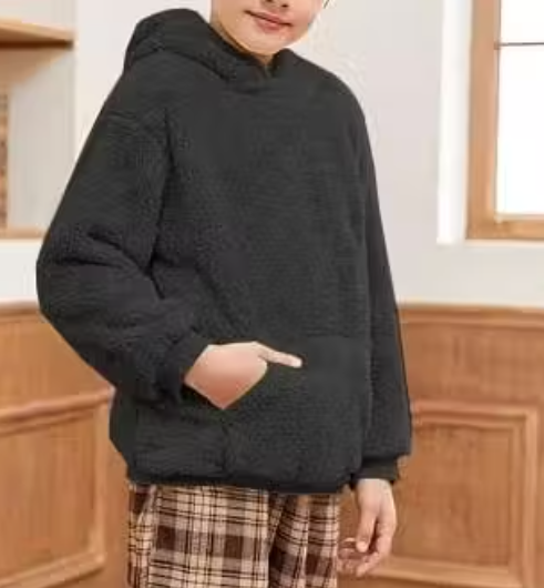 OOKSIN-Fur Hoodie-Sweatshirt For Winters With Front Kangroo Pocket