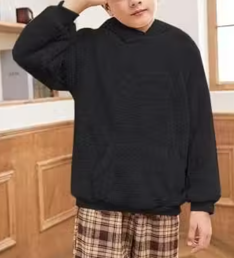 OOKSIN-Fur Hoodie-Sweatshirt For Winters With Front Kangroo Pocket