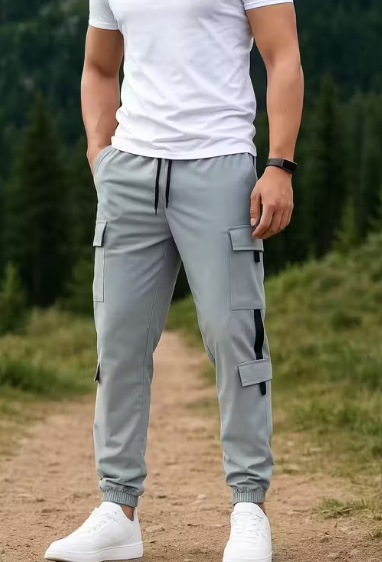Men's Stylish Cargo Jogger Pants - Slim Fit, Lightweight, Multi-Pocket Track Bottoms for Gym, Travel, Outdoor, Casual Wear