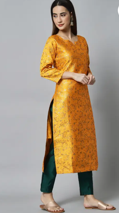 Women Cotton Silk Kurta Pant Set