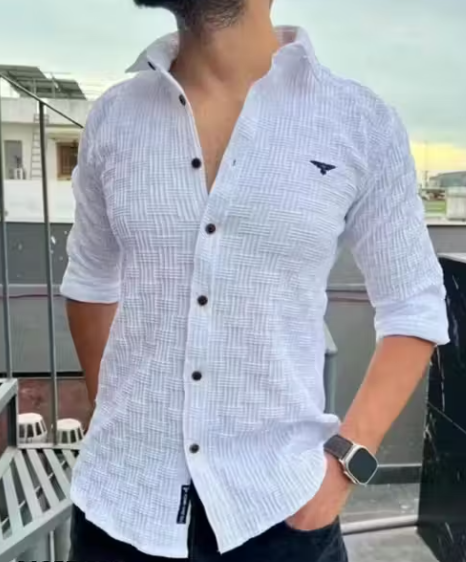 Shirt for men, Men's Textured shirt, popcorn shirt for men, popcorn shirt, Men's Regular Fit Popcorn Self Design Casual Shirt Shirt for men