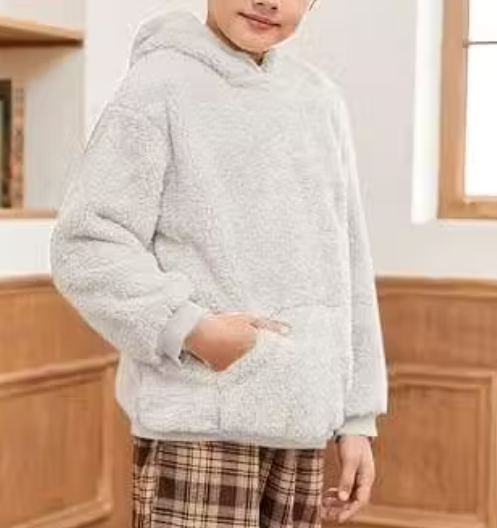 OOKSIN-Fur Hoodie-Sweatshirt For Winters With Front Kangroo Pocket