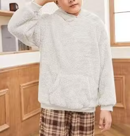 OOKSIN-Fur Hoodie-Sweatshirt For Winters With Front Kangroo Pocket