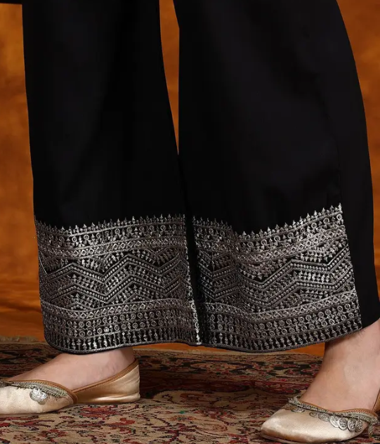 Women Georgette Kurta Palazzo Dupatta Set