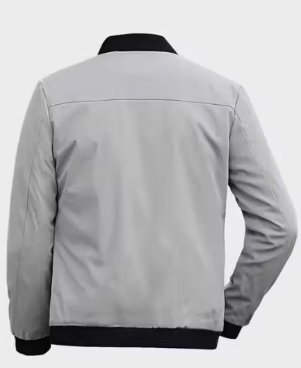 Trendy Light Grey Unisex Bomber Jacket