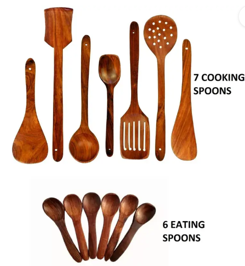 Ruby Perl Wooden Spatula Cooking Serving Tools Kitchen Tool Set  (Brown, Spatula)