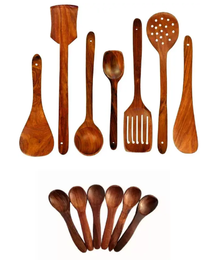Ruby Perl Wooden Spatula Cooking Serving Tools Kitchen Tool Set  (Brown, Spatula)