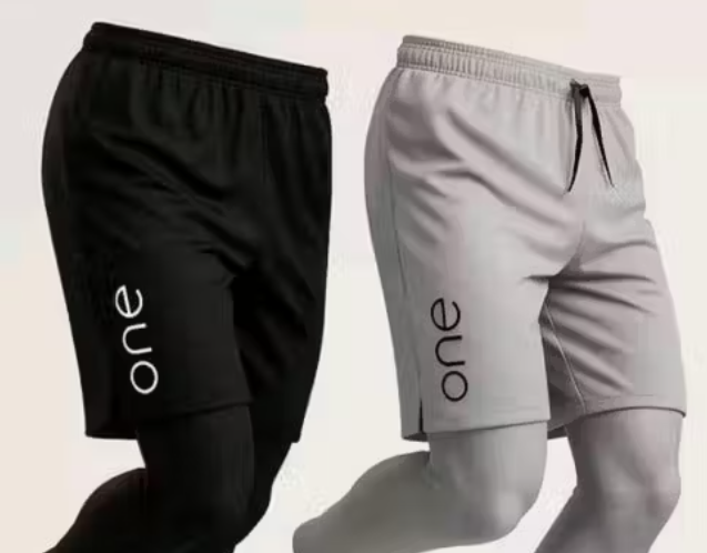 Black light grey sportswear shorts combo (Pack of 2)