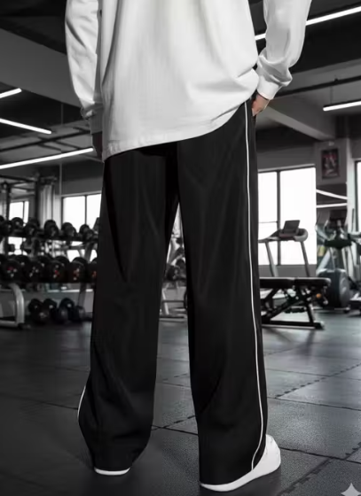 Men’s Wide-Leg Stripe Track Pant, Urban Loose Fit Stripe Joggers, Streetline Relaxed Track Pant, Classic Stripe Baggy Track Pant