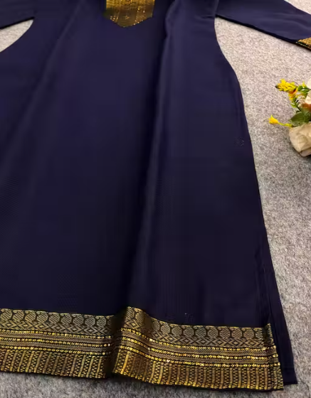 Golden Less Trending Kurti For Women