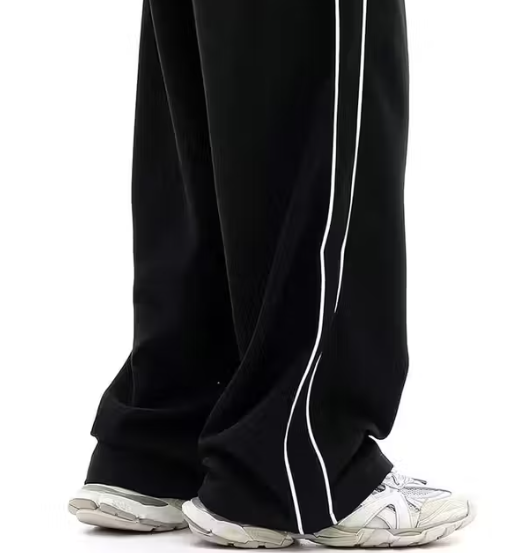 Men’s Wide-Leg Stripe Track Pant, Urban Loose Fit Stripe Joggers, Streetline Relaxed Track Pant, Classic Stripe Baggy Track Pant
