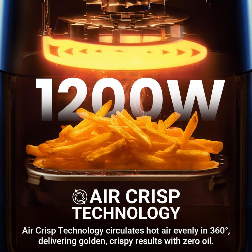 INALSA Air Fryer 3 LTR|1200 W with Air Crisp Technology|Temperature & Timer Control|6 Preset Menu & Digital Display|Air fry, Bake,Roast,Reheat,Dehydrate|Airfryer Recipe book-NutriFryDigital 3