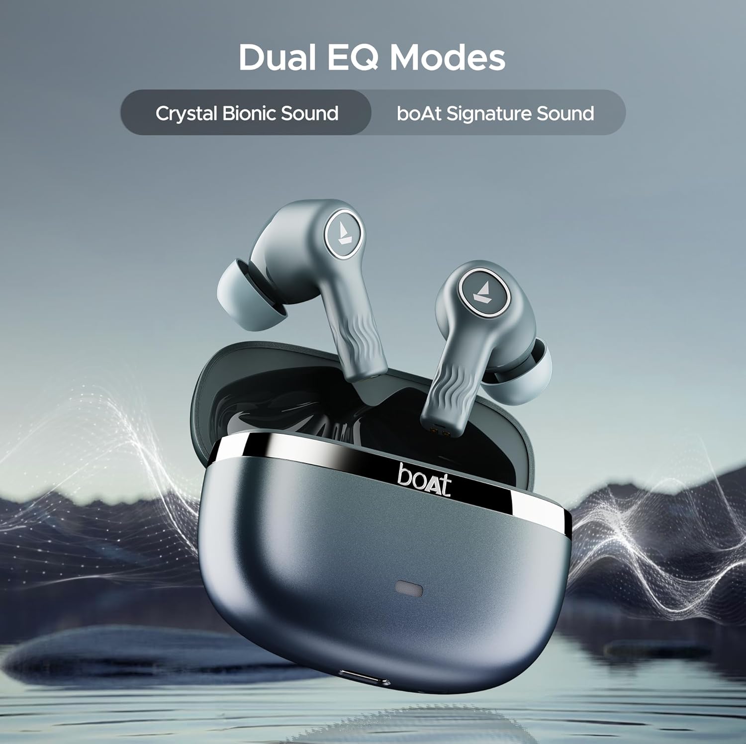 boAt Nirvana Ion ANC, Active Noise Cancellation(~32dB), 120Hrs Battery, App Support, Crystal Bionic Sound, 4Mics ENx, v5.3 Bluetooth Earbuds, TWS Ear Buds Wireless Earphones with mic (Blazing Comet)