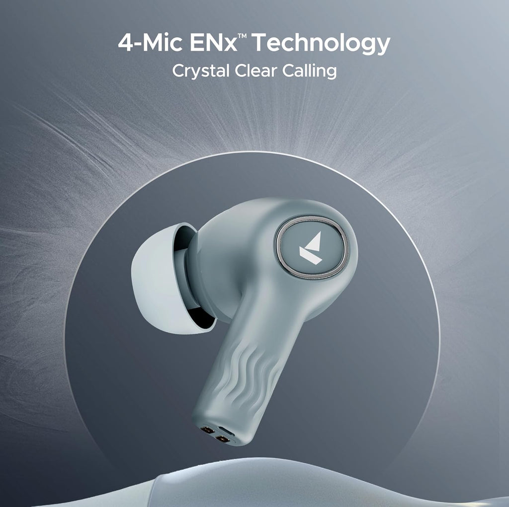 boAt Nirvana Ion ANC, Active Noise Cancellation(~32dB), 120Hrs Battery, App Support, Crystal Bionic Sound, 4Mics ENx, v5.3 Bluetooth Earbuds, TWS Ear Buds Wireless Earphones with mic (Blazing Comet)