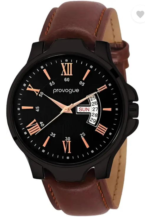 Provogue Long Life premium quality semi water resistant wirst Analog Watch - For Men BROWN Basic Analog Watch for Men with Day and Date Display