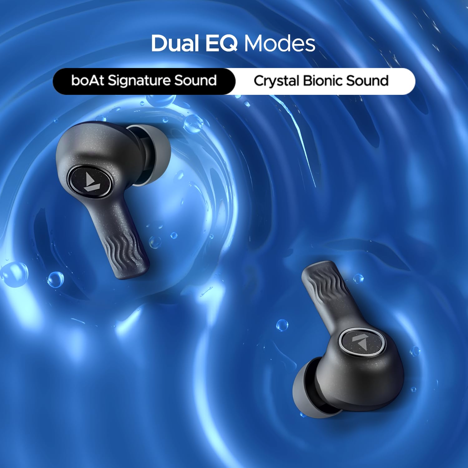 Boat Nirvana Ion ANC, Active Noise Cancellation(~32dB), 120Hrs Battery, App Support, Crystal Bionic Sound, 4Mics ENx, v5.3 Bluetooth TWS in Ear Earbuds Wireless Earphones with mic (Crystal Black)