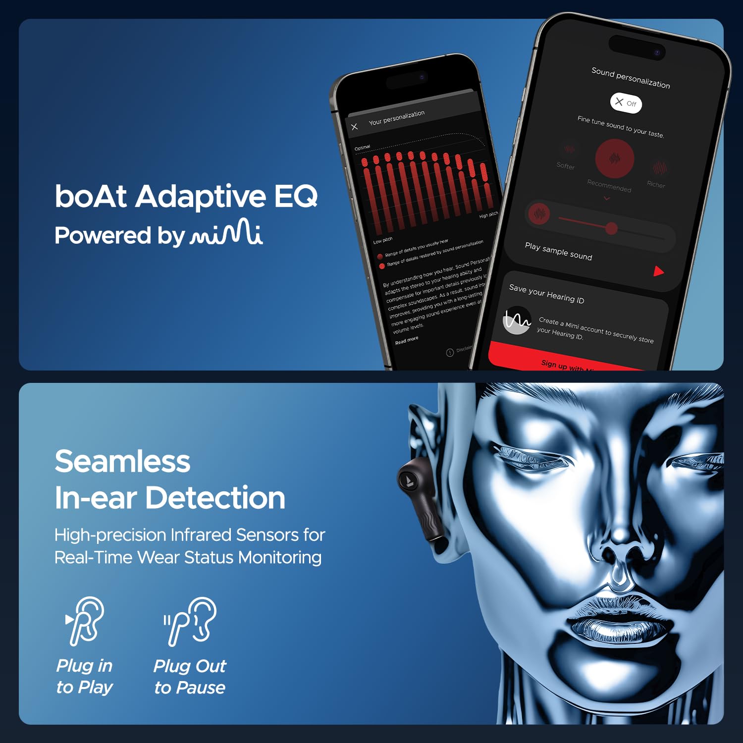 Boat Nirvana Ion ANC, Active Noise Cancellation(~32dB), 120Hrs Battery, App Support, Crystal Bionic Sound, 4Mics ENx, v5.3 Bluetooth TWS in Ear Earbuds Wireless Earphones with mic (Crystal Black)