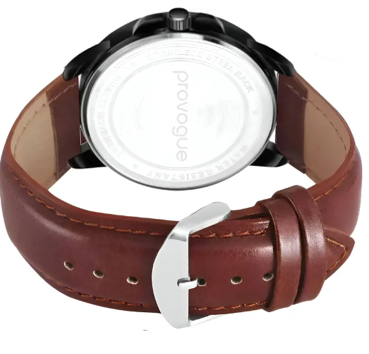 Provogue Long Life premium quality semi water resistant wirst Analog Watch - For Men BROWN Basic Analog Watch for Men with Day and Date Display