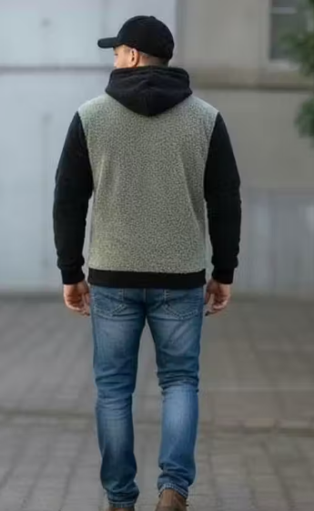 Men’s Cozy Black & Mustard Hoodie – Winter Wear Collection