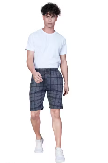 Men's Cotton Checked Casual Shorts Combo - Comfortable Summer Wear for Everyday Style (Pack Of 2)