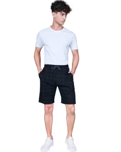 Men's Cotton Checked Casual Shorts Combo - Comfortable Summer Wear for Everyday Style (Pack Of 2)