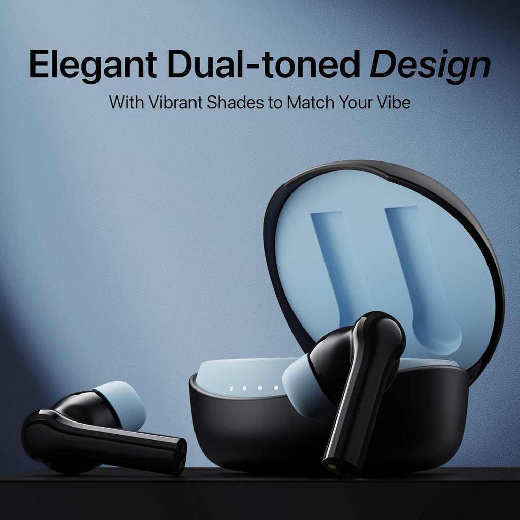 DuoPods Maxx TWS [New Launch], 13mm Bass Drivers, 50 Hrs Playtime, HD Call Clarity with AI-ENC, Gaming Mode, BT v5.3, Swift Type-C Charging, Made in India Earbuds