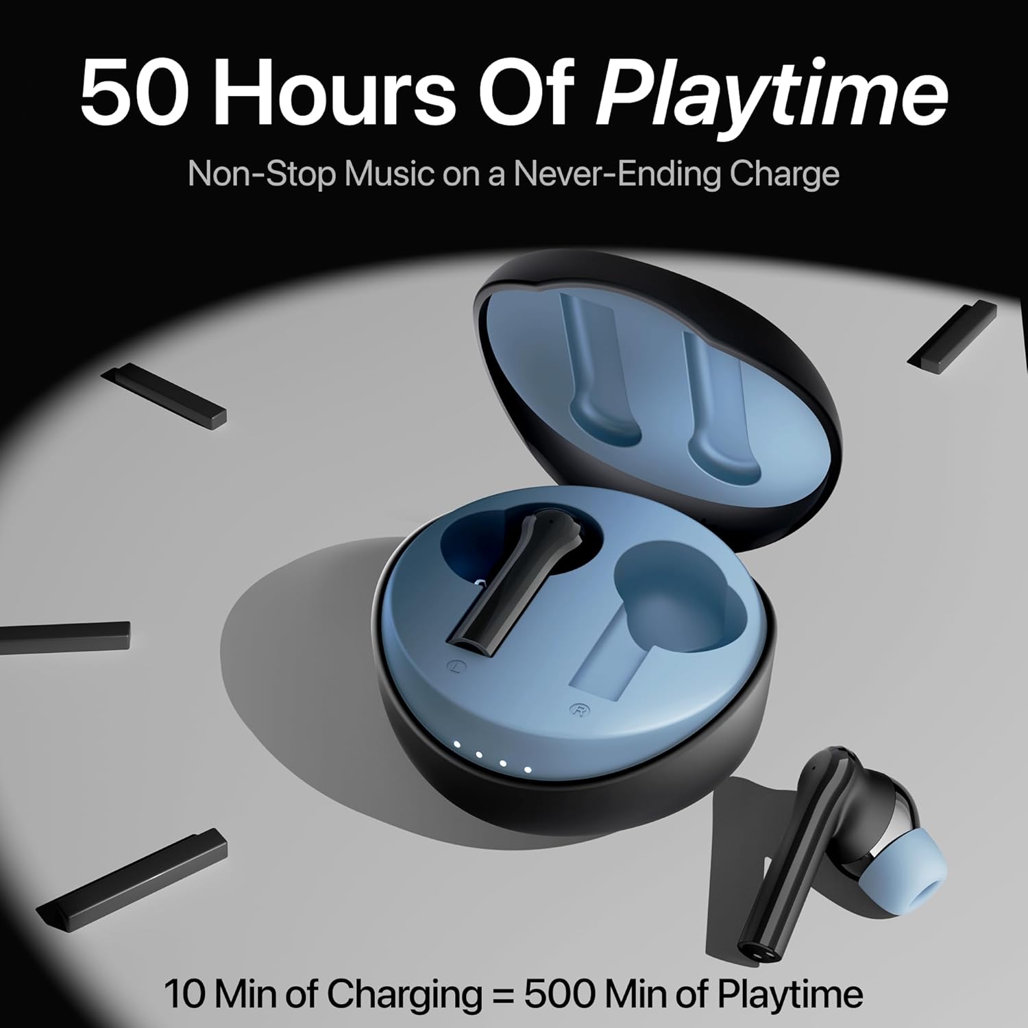 DuoPods Maxx TWS [New Launch], 13mm Bass Drivers, 50 Hrs Playtime, HD Call Clarity with AI-ENC, Gaming Mode, BT v5.3, Swift Type-C Charging, Made in India Earbuds