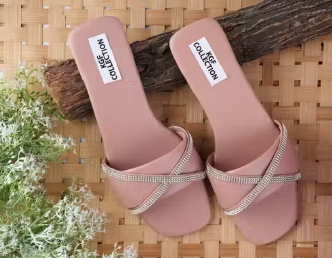 Trendy Soft Pink Flip Flop Flats for Girl
