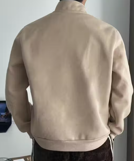 Men Solid Beige Full Zip High Neck Sweatshirt | Stylish Winterwear Jacket | Soft Fleece Warm Hoodie Alternative | Casual Slim Fit Zipper Sweatshirt for Men