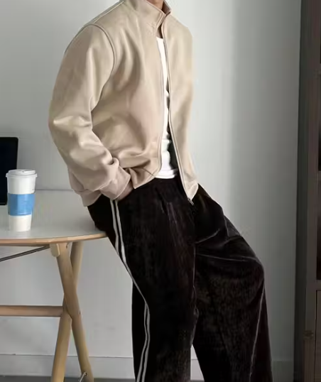 Men Solid Beige Full Zip High Neck Sweatshirt | Stylish Winterwear Jacket | Soft Fleece Warm Hoodie Alternative | Casual Slim Fit Zipper Sweatshirt for Men