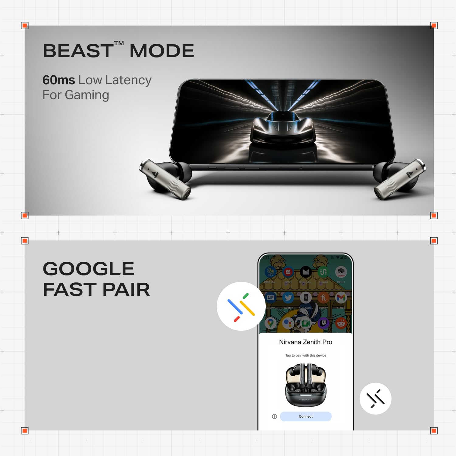 boAt Nirvana Zenith Pro (2025), 50dB Hybrid Adaptive ANC, Spatial Audio, Hi-Res Audio LDAC, 6Mics AI-ENx, 80 Hrs Battery, Bluetooth Earbuds, TWS Ear Buds Wireless Earphones with mic (Platinum Gold)