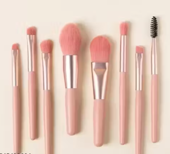 Premium 8 pcs professional makeup brush waterproof washable multicolour soft brisstles eye and face makeup brushes set